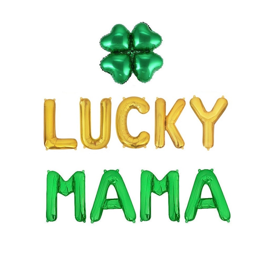 Lucky Mama St Paddys Day Baby Shower Letter Balloon Kit