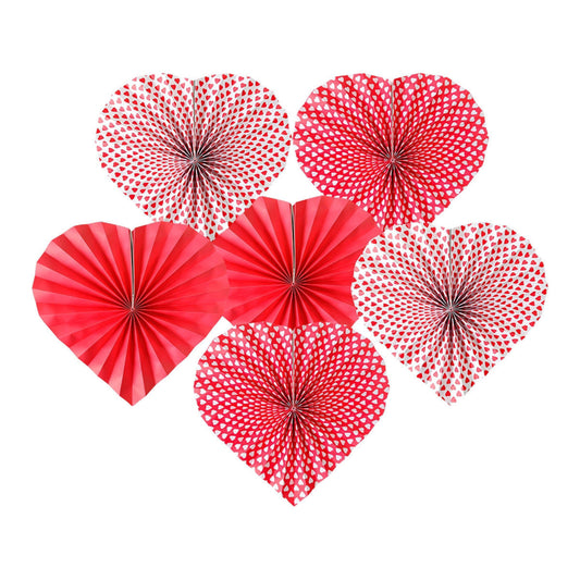 Heart Shaped Valentines Themed Paper Fans