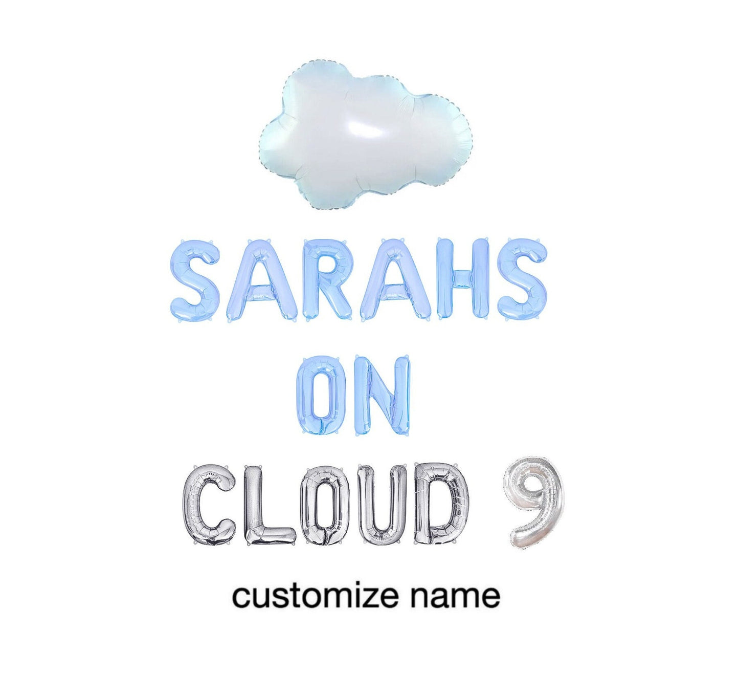 Custom Names On Cloud 9 Letter Balloon Kit