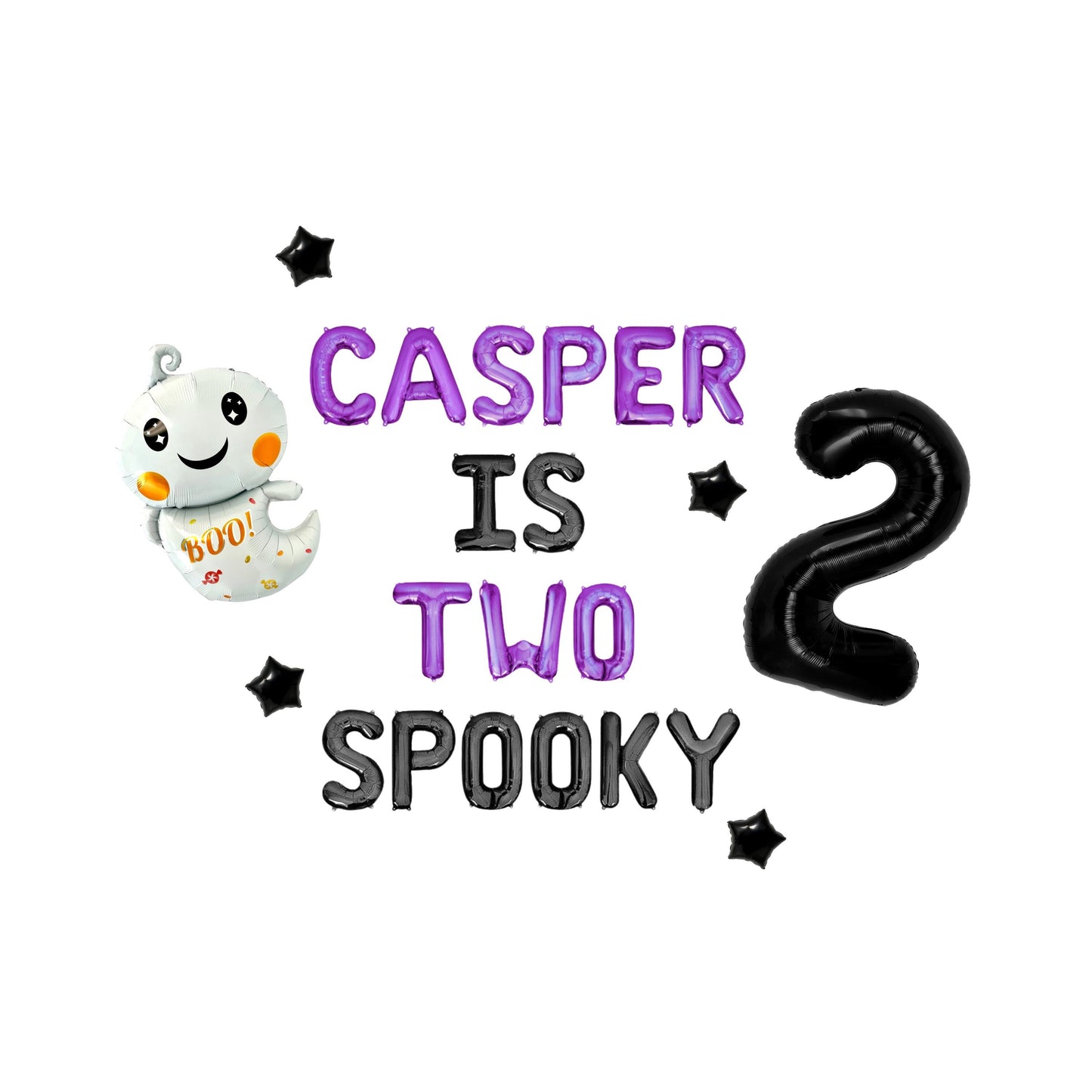 Two Spooky Custom Name Letter Balloon Kit