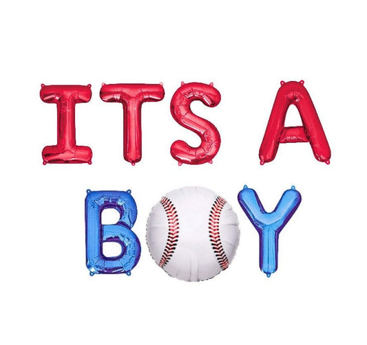 Its A Boy Gender Reveal Baseball Letter Balloon Kit