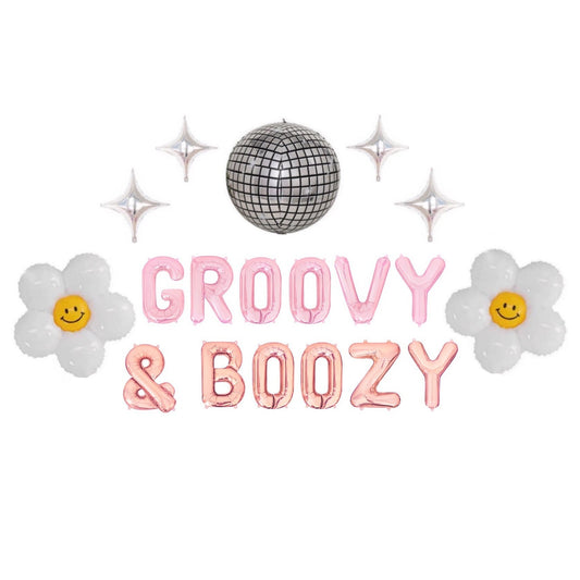 Groovy & Boozy (BabyPink+Rose) Letter Balloon Kit