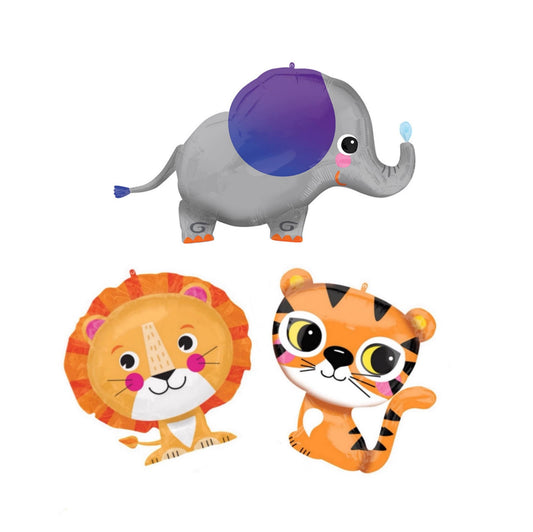 Cutie Elephant Lion Tiger Themed Balloons