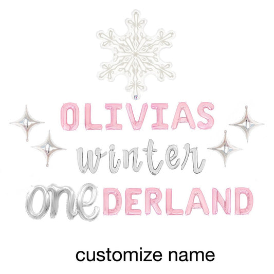 Custom Names Winter OneDerland Birthday Letter Balloon Kit