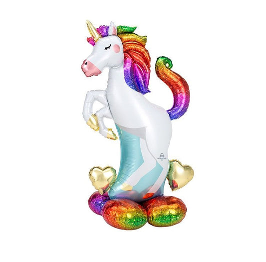 3D Standing Rainbow Unicorn Balloon