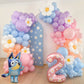 Rainbow Pastel Groovy Bluey Balloon Garland Kit