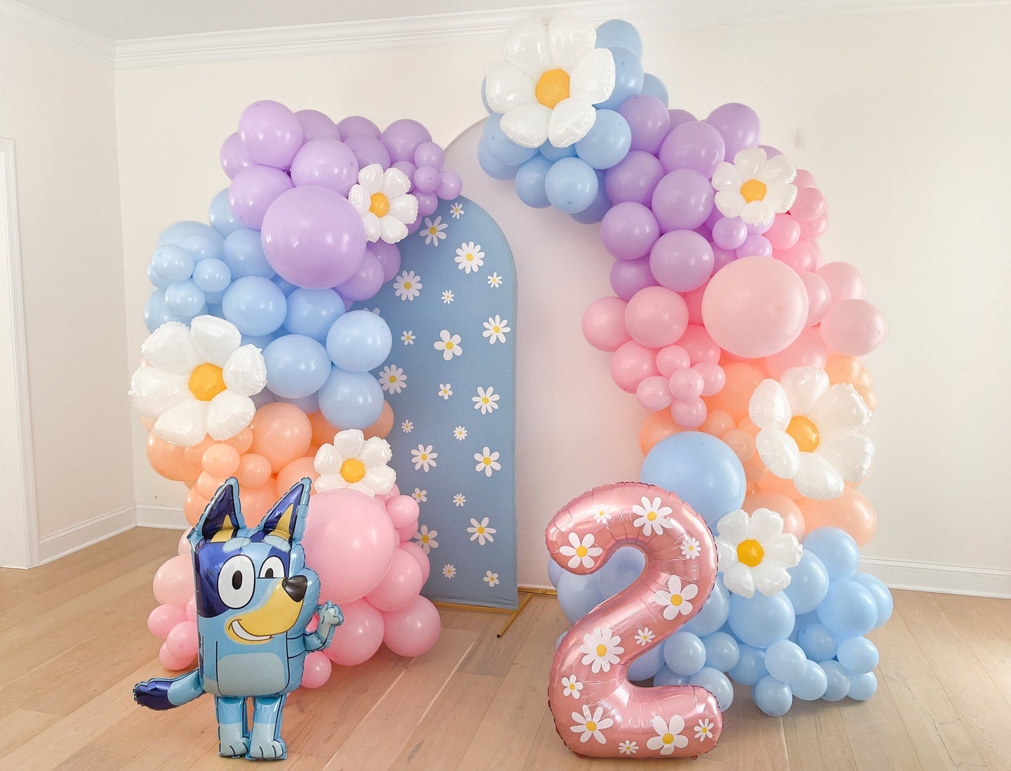 Rainbow Pastel Groovy Bluey Balloon Garland Kit