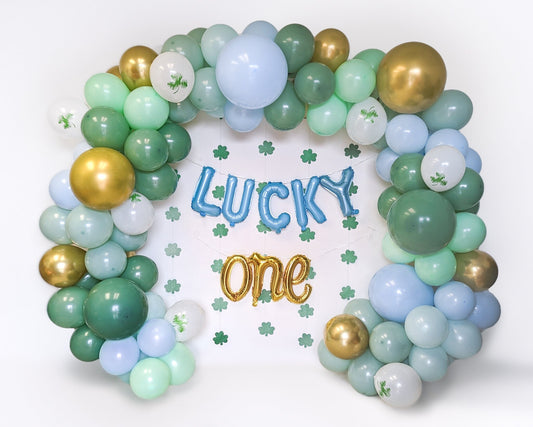 Green&Blue Accents Lucky One Balloon Garland Kit