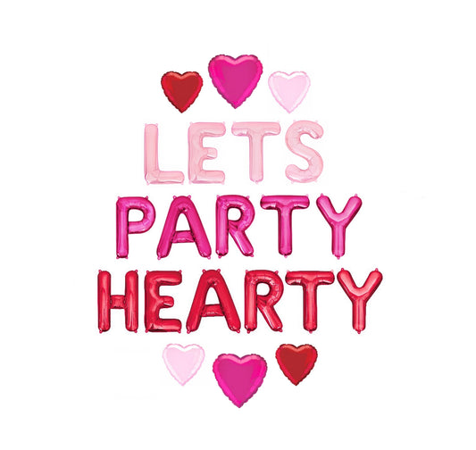 Lets Party Hearty Valentines Letter Balloon Kit