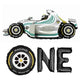 One Race Car 1st Birthday Letter Balloon Kit