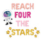 Reach Four the Stars Fourth Birthday Letter Balloon Kit