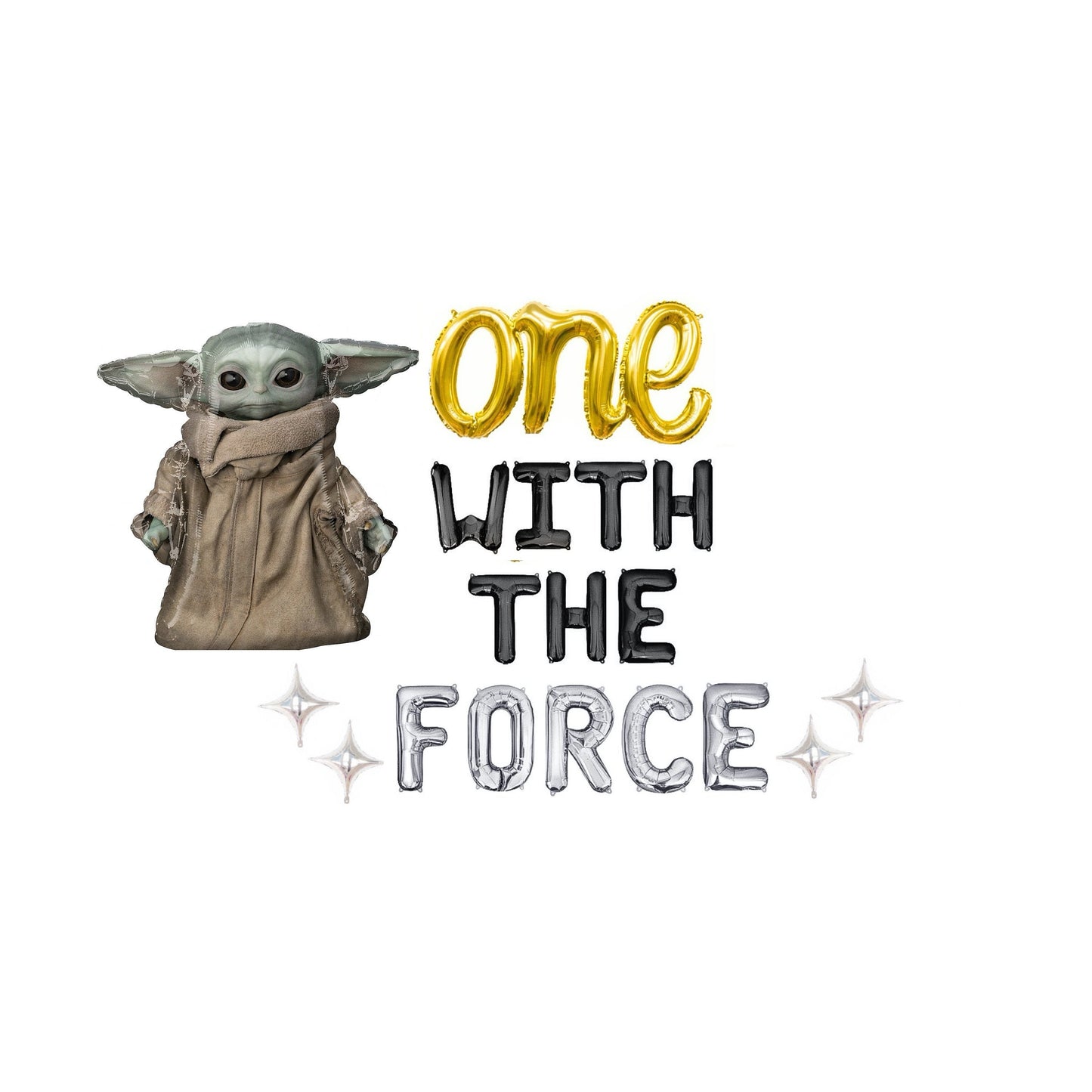 One With The Force Birthday Letter Balloon Kit