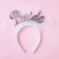 Bride To Be Veil Headband Silver Lettering