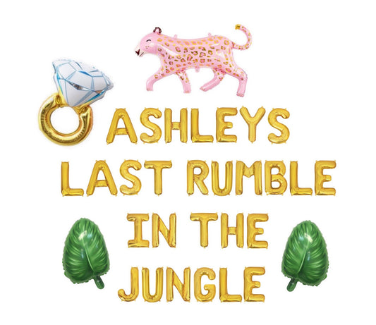 Custom Names Last Rumble In The Jungle Bachelorette Letter Balloon Kit