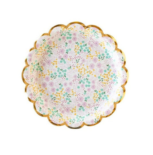 Ditsy Floral Easter Round Paper Plate