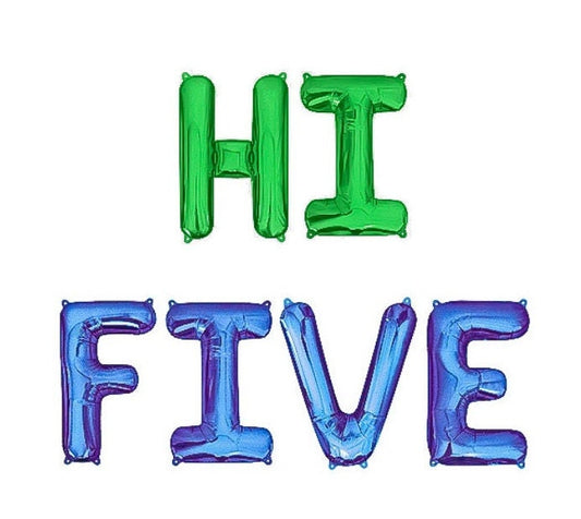 Hi Five 5th Birthday Letter Balloon Kit