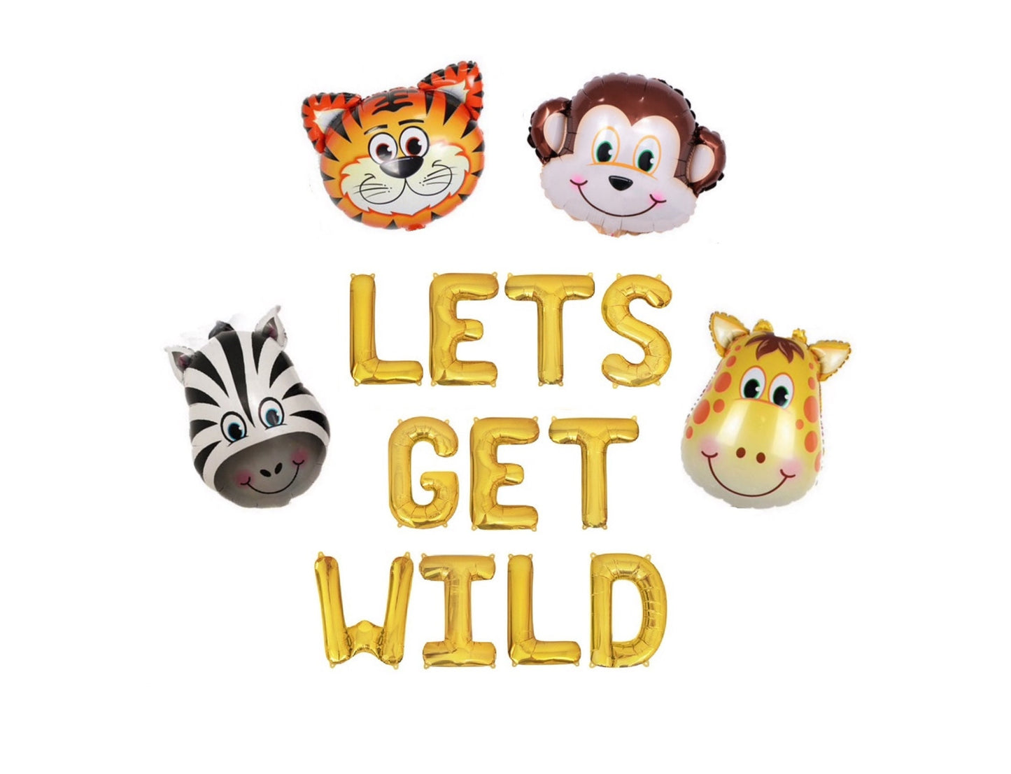 Lets Get Wild Jungle Letter Balloon Kit