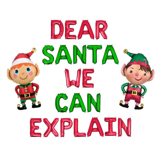 Dear Santa We Can Explain Letter Balloon Kit