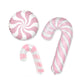 Pastel Pink Candy and Candy Cane Balloons