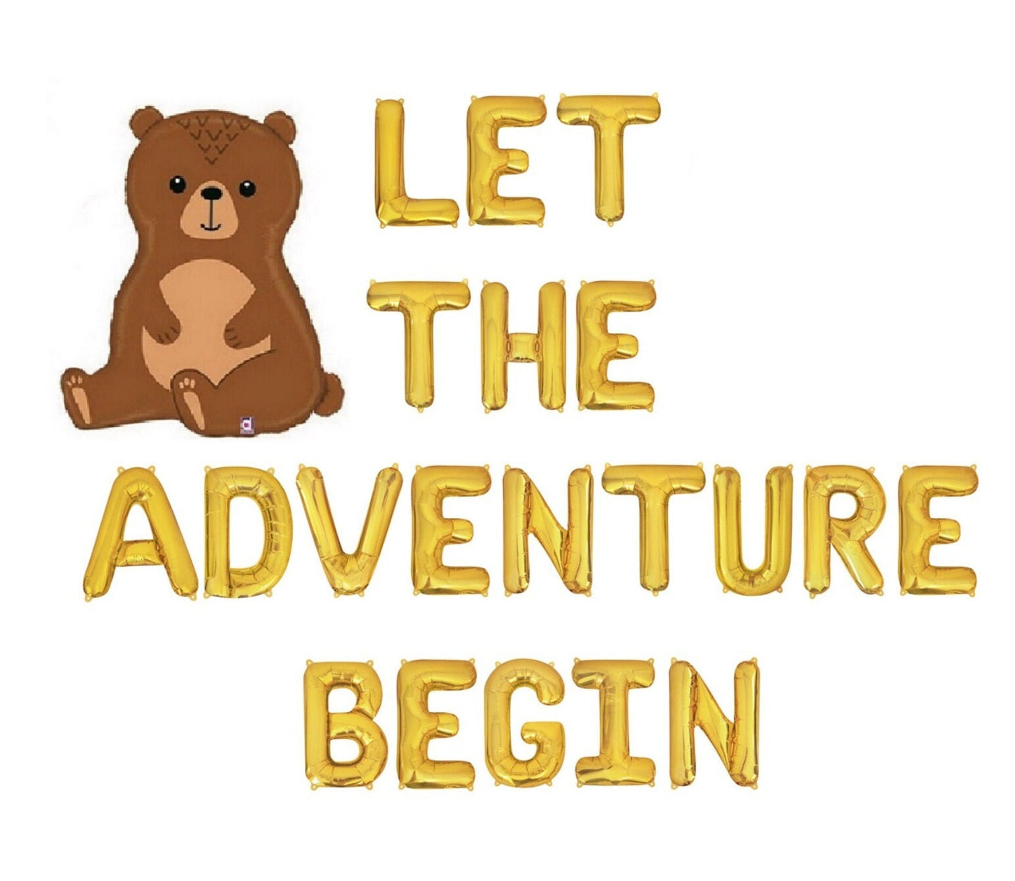 Let The Adventure Begin Baby Shower Letter Balloon Kit