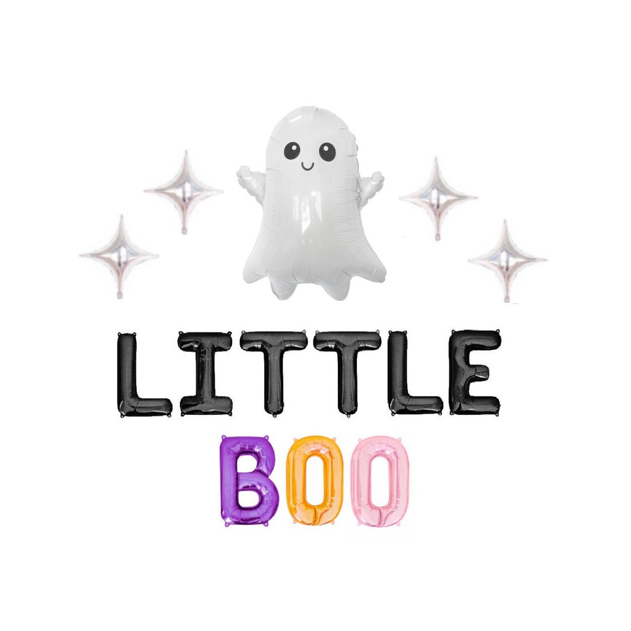 Multi-Colored Little Boo Letter Balloon Kit