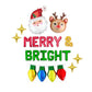 Merry & Bright With Christmas Lights Letter Balloon Kit