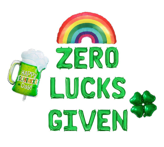 Zero Lucks Given St Paddys Day Letter Balloon Kit