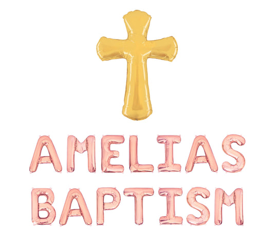 Baptism Custom Name Letter Balloon Kit