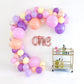 Purples and Pinks One Birthday Balloon Garland Kit