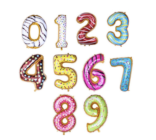 Jumbo Donut Themed Number Balloons