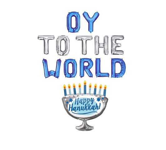 Oy To The World Hanukkah Letter Balloon Kit