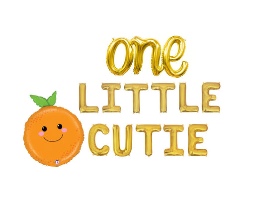 One Little Cutie Orange Letter Balloon Kit