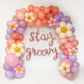 Pinks & Purples Stay Groovy White Flowers Balloon Garland Kit