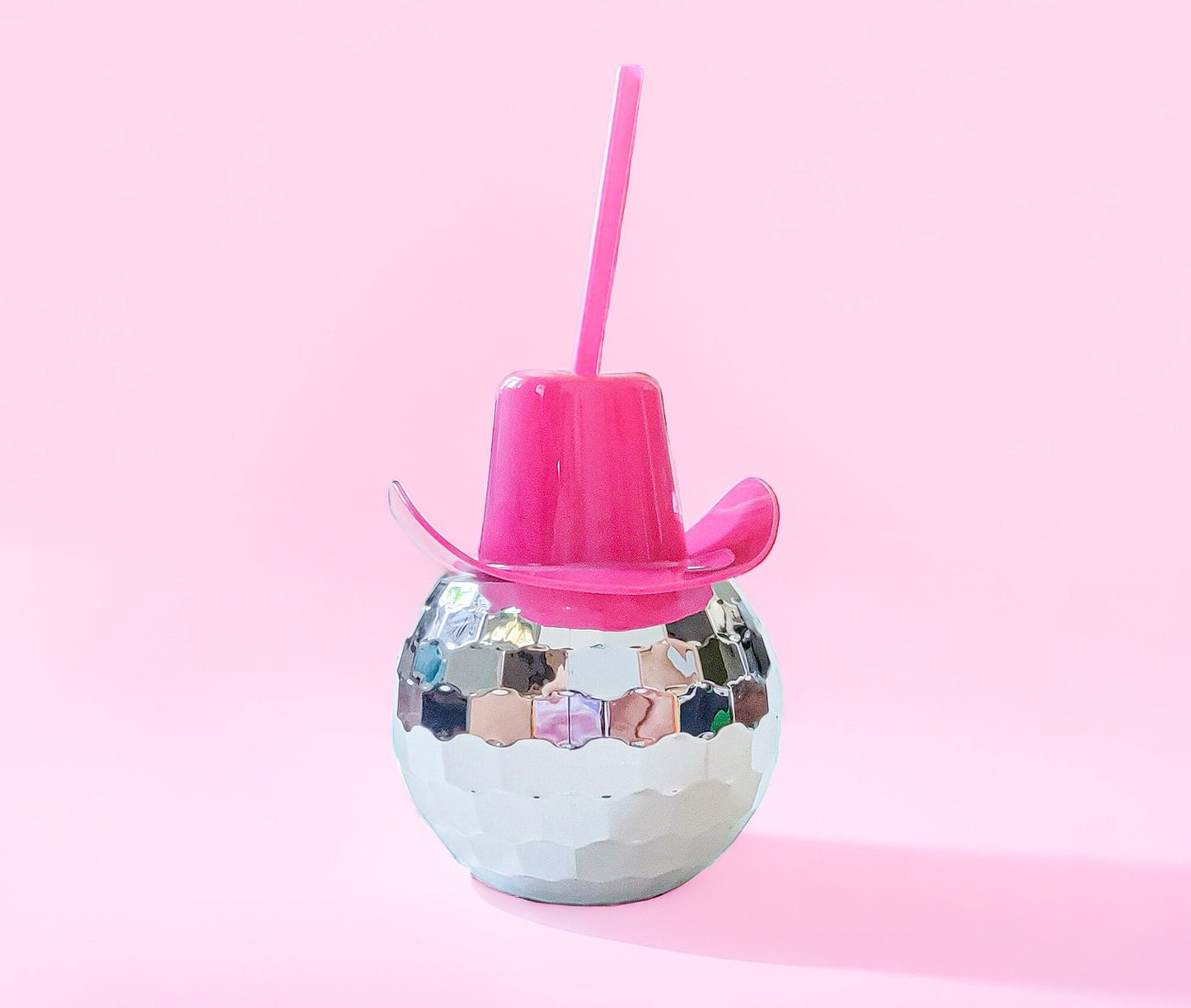 Disco Ball With CowGirl Hat Cup