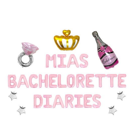 Custom Names Bachelorette Diaries Letter Balloon Kit