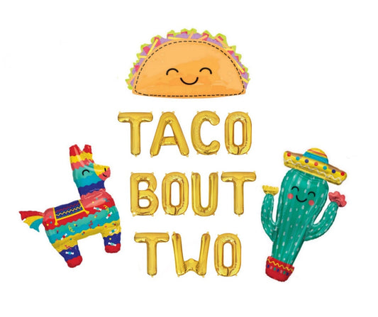 Taco Bout Two Fiesta Taco Themed Letter Balloon Kit