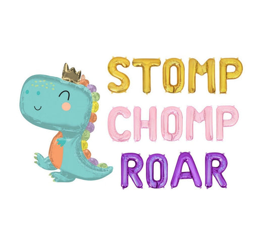 Stomp Chomp Roar Dino Letter Balloon Kit