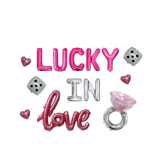 Lucky In Love Script Letter Balloon Kit