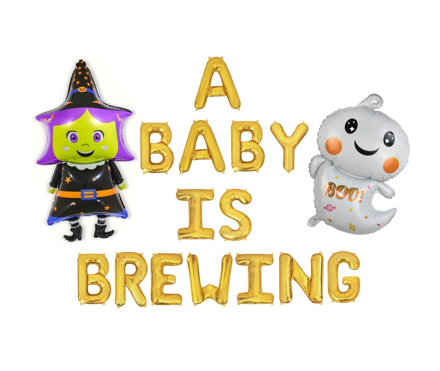 A Baby Is Brewing Halloween Letter Balloon Kit