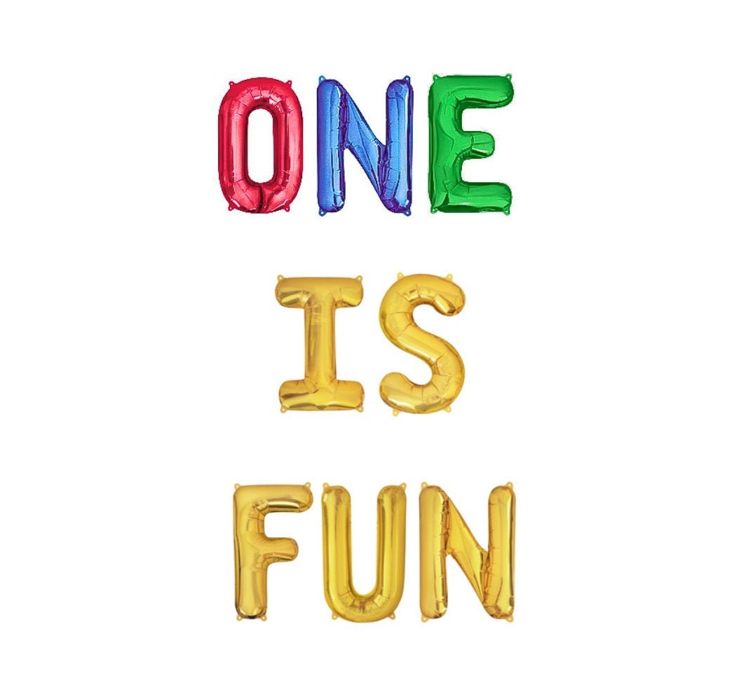 One Is Fun 1st Birthday Letter Balloon Kit