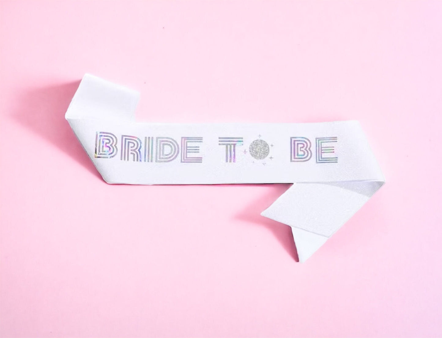 White Disco Bride To Be Sash