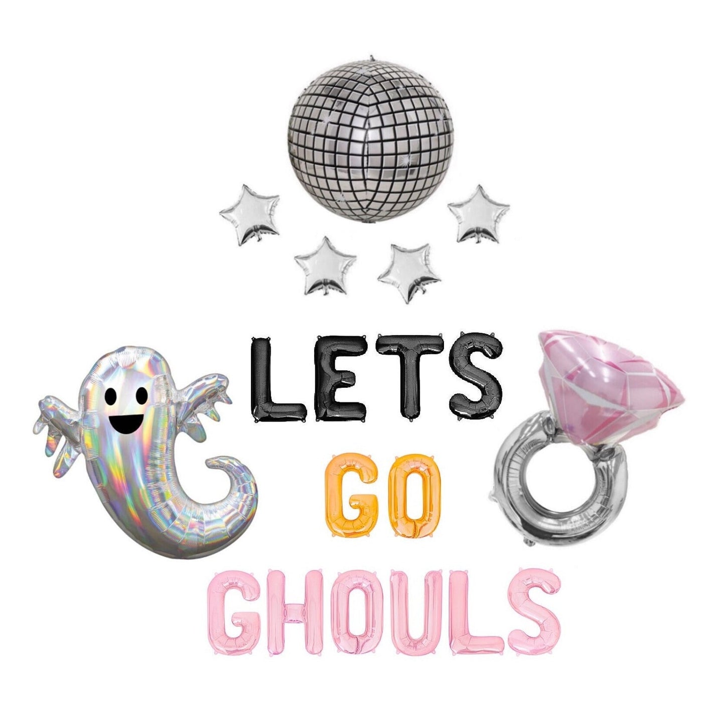 Lets Go Ghouls Letter Balloon Kit