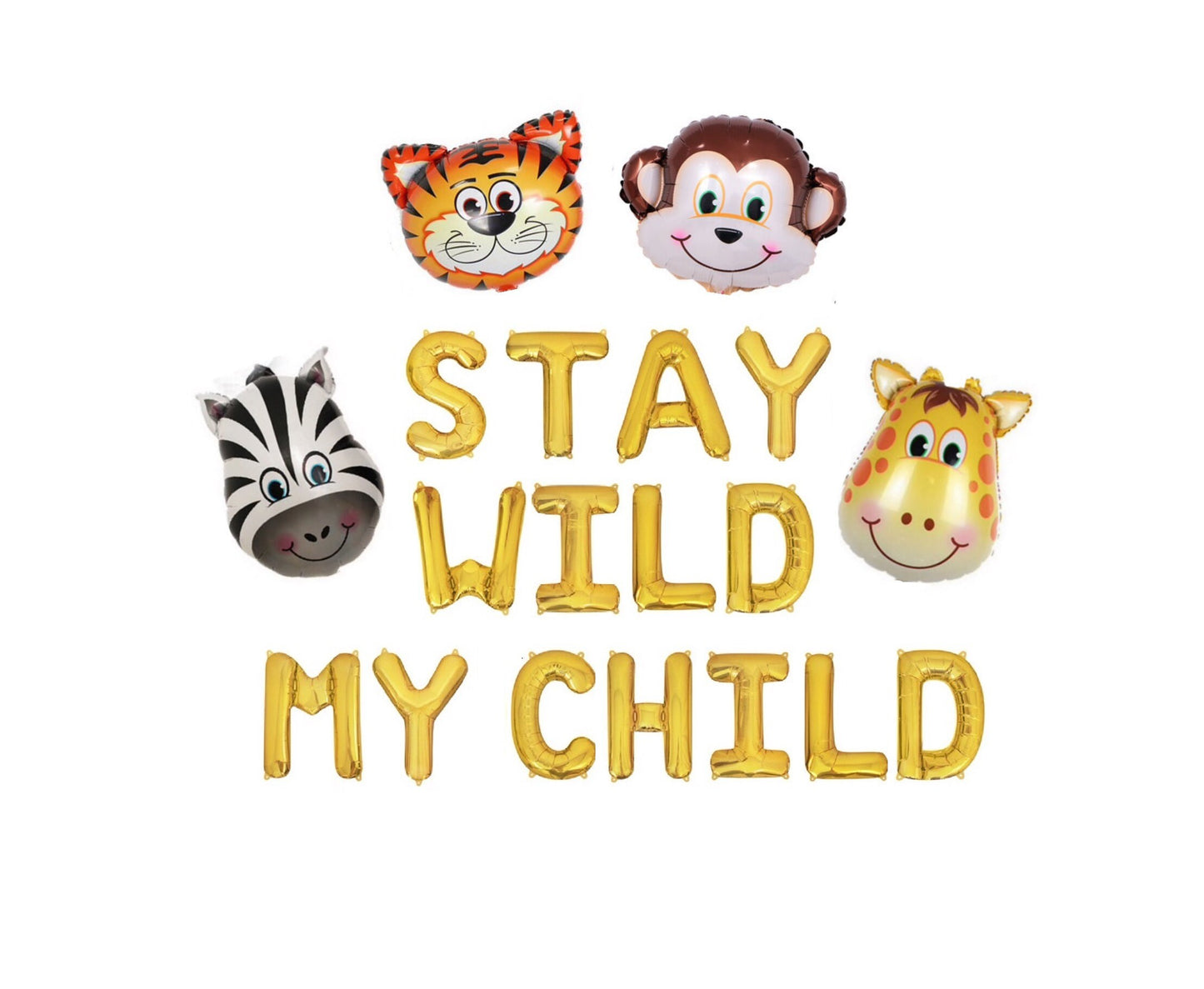 Stay Wild My Child Jungle Letter Balloon Kit