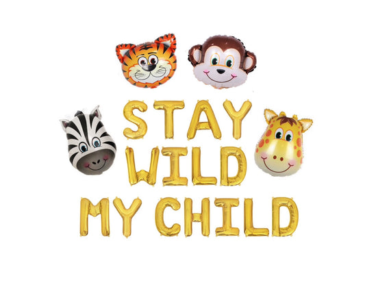 Stay Wild My Child Jungle Letter Balloon Kit