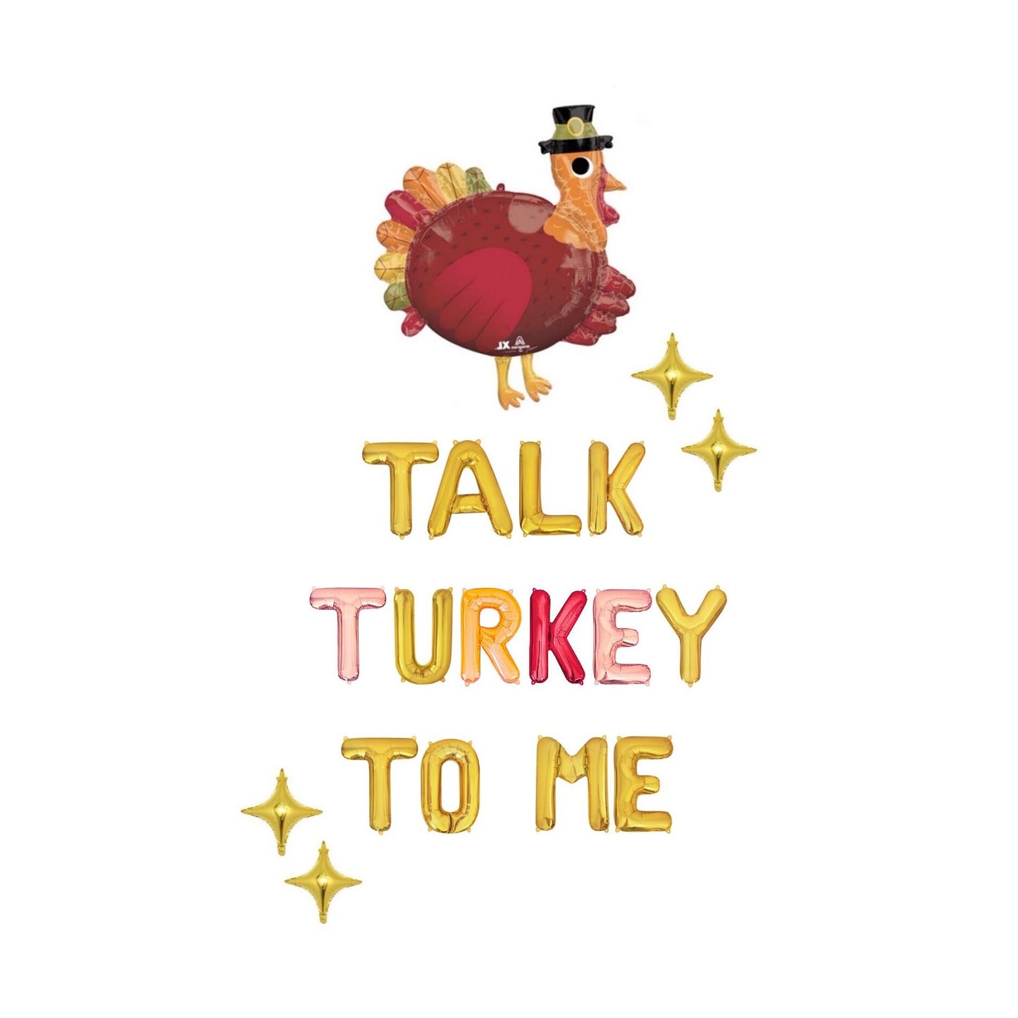 Talk Turkey To Me Thanksgiving Themed Letter Balloon Kit