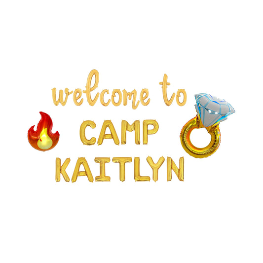 Welcome to Camp Custom Name Letter Balloon Kit