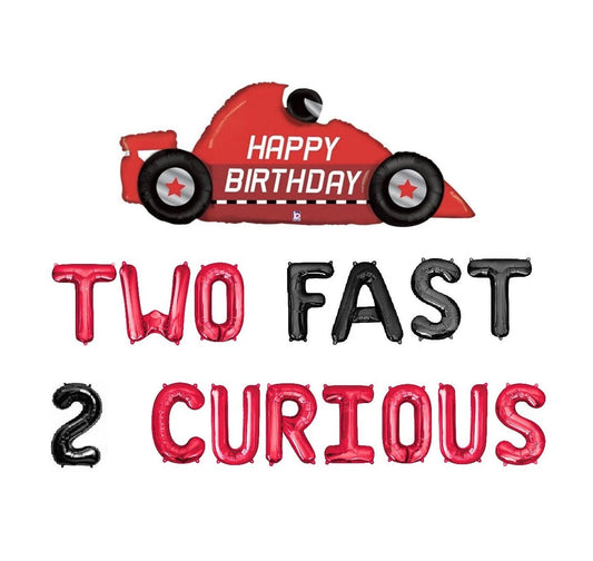 Two Fast Two Curious 2nd Birthday Letter Balloon Kit