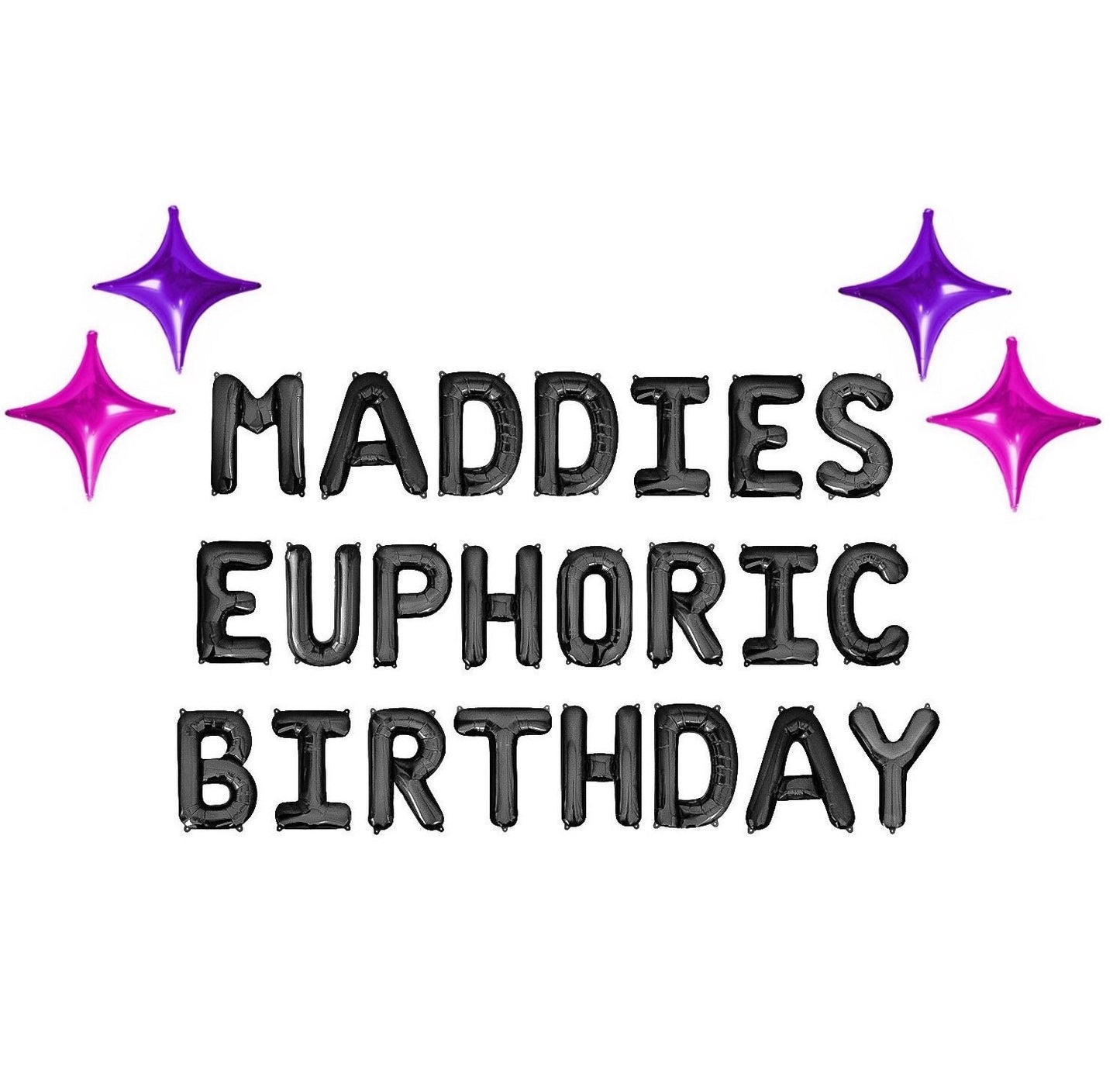 Custom Names Euphoric Birthday Letter Balloon Kit