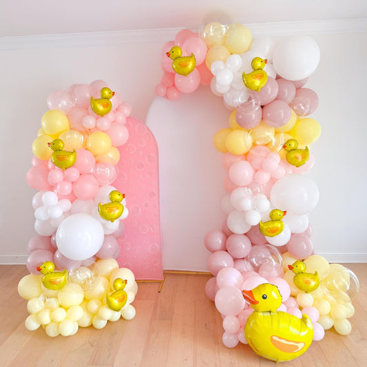 Pink Rubber Ducky Balloon Garland Kit