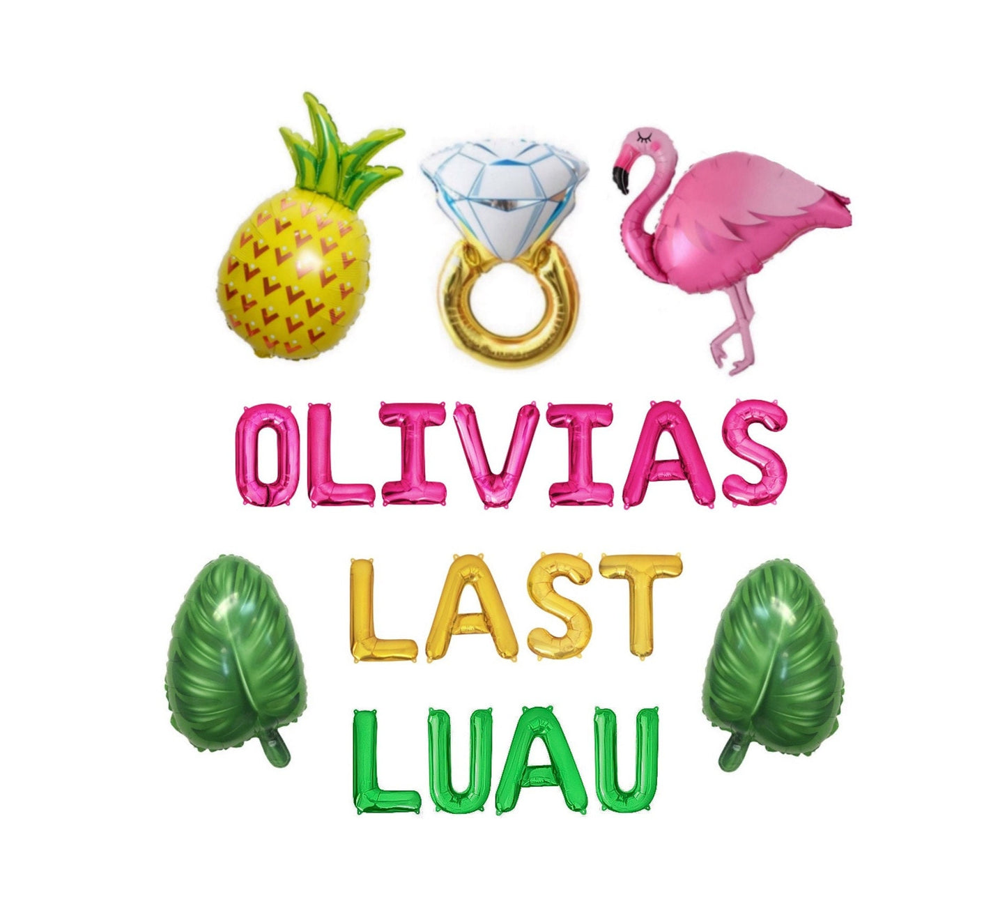 Last Luau Custom Letter Balloon Kit